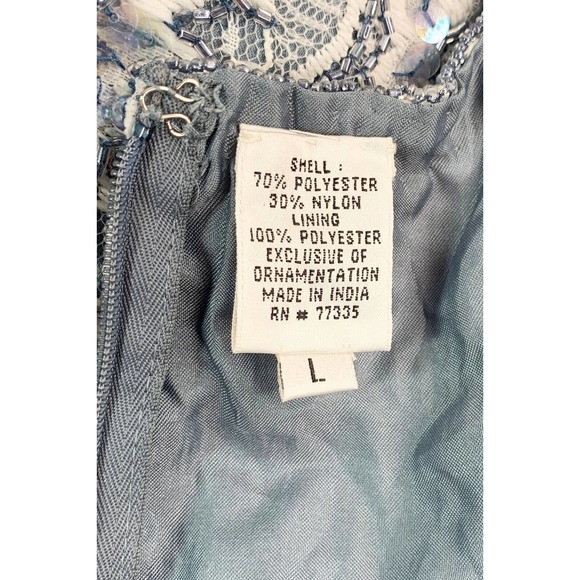 NWT Scala Blue Beaded Sequin Evening Gown Size L - Picture 11 of 12